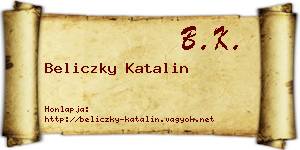 Beliczky Katalin névjegykártya